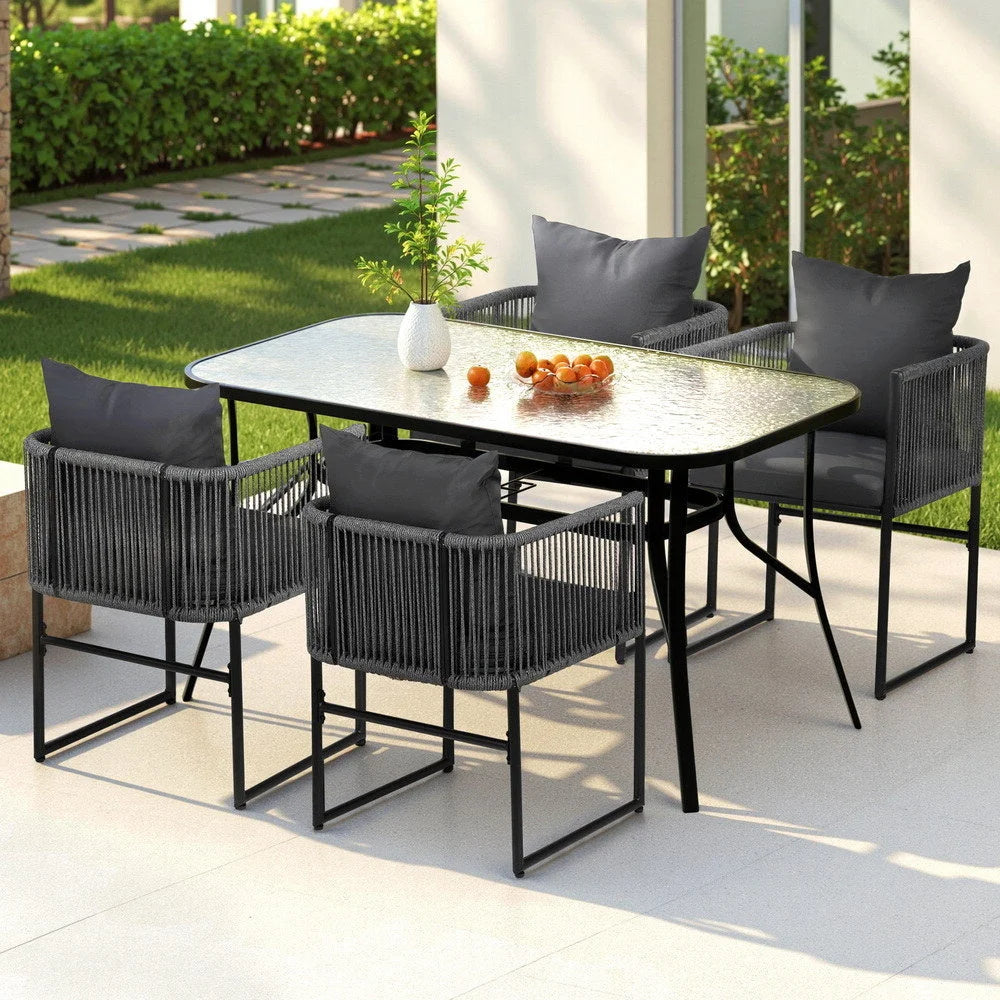 Gardeon 5PC Outdoor Dining Set Table and Chairs Patio