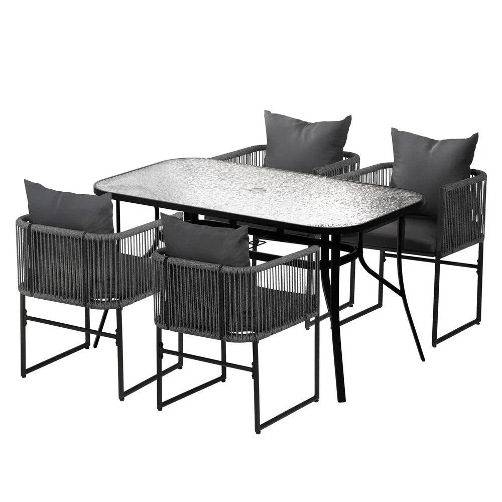 Gardeon 5PC Outdoor Dining Set Table and Chairs Patio