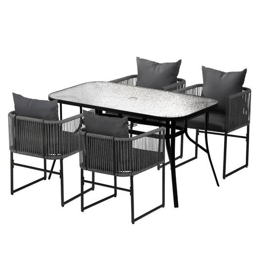 Gardeon 5PC Outdoor Dining Set Table and Chairs Patio