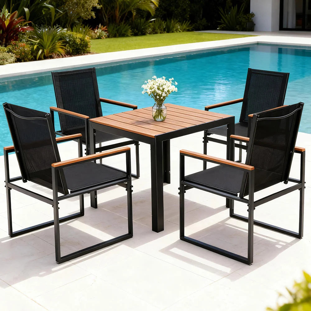 Gardeon 5PCS Outdoor Dining Set Table and Chairs Patio