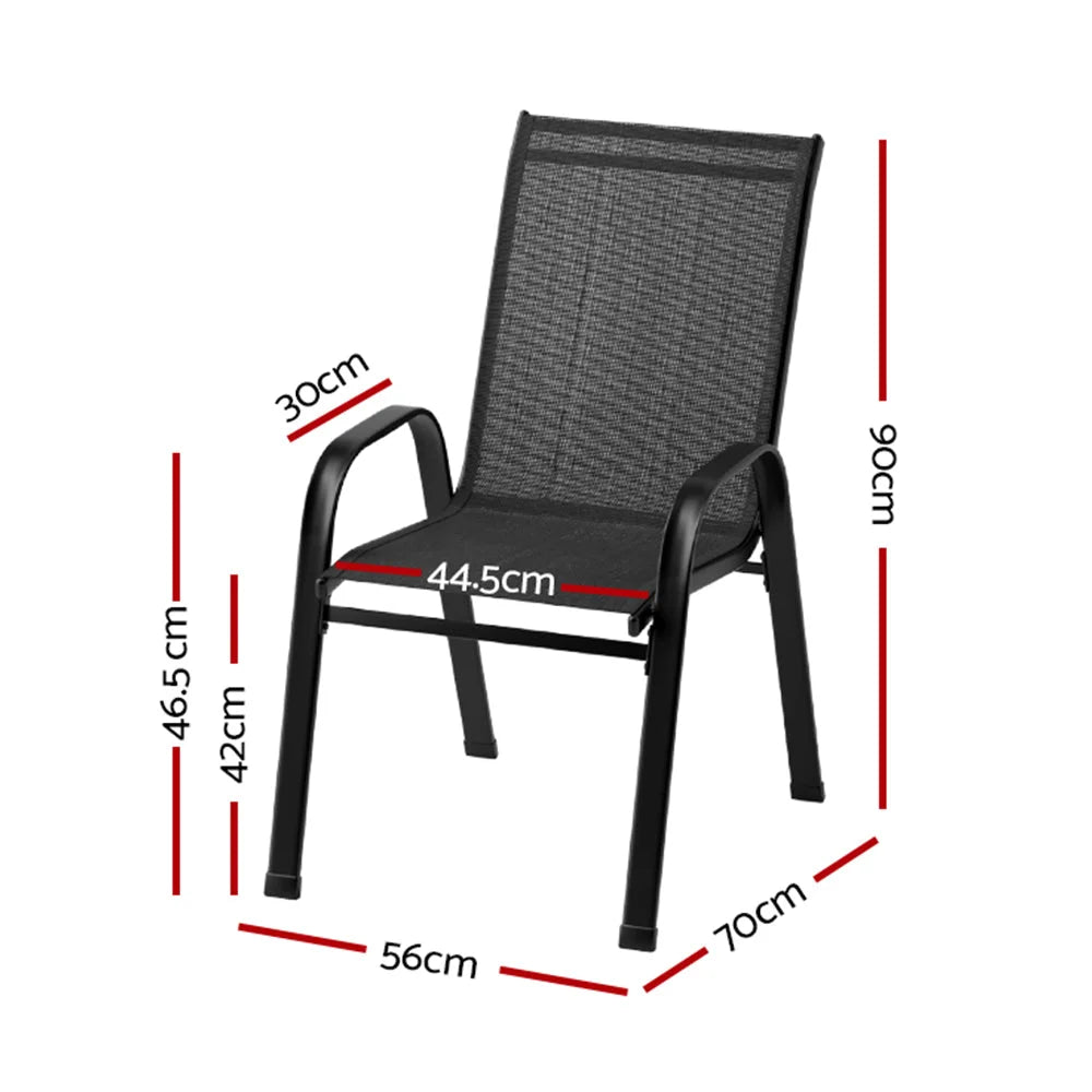 Gardeon 6PC Outdoor Dining Chairs Stackable Lounge Chair