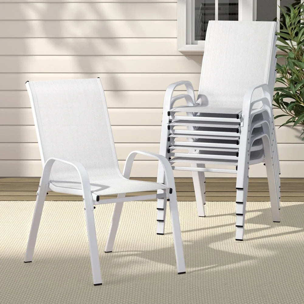 Gardeon 6PC Outdoor Dining Chairs Stackable Lounge Chair
