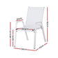 White dining chair set with chair legs and seat detailing