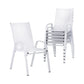 White dining chair set with shaped seat and supportive backrest
