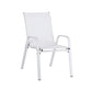 White dining chair set with counter-height legs and footrest