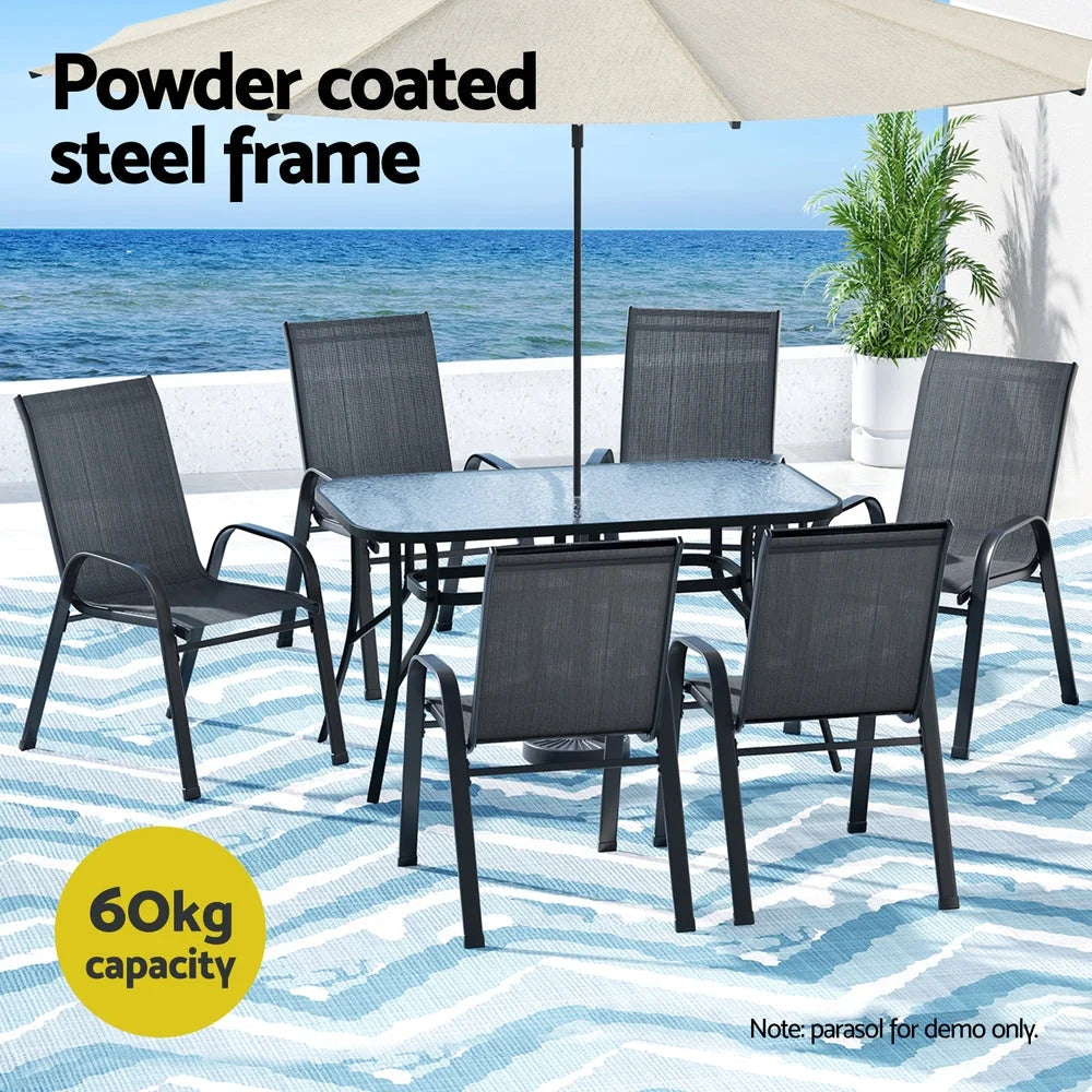 Gardeon 7PC Outdoor Dining Set Table and Chairs Patio