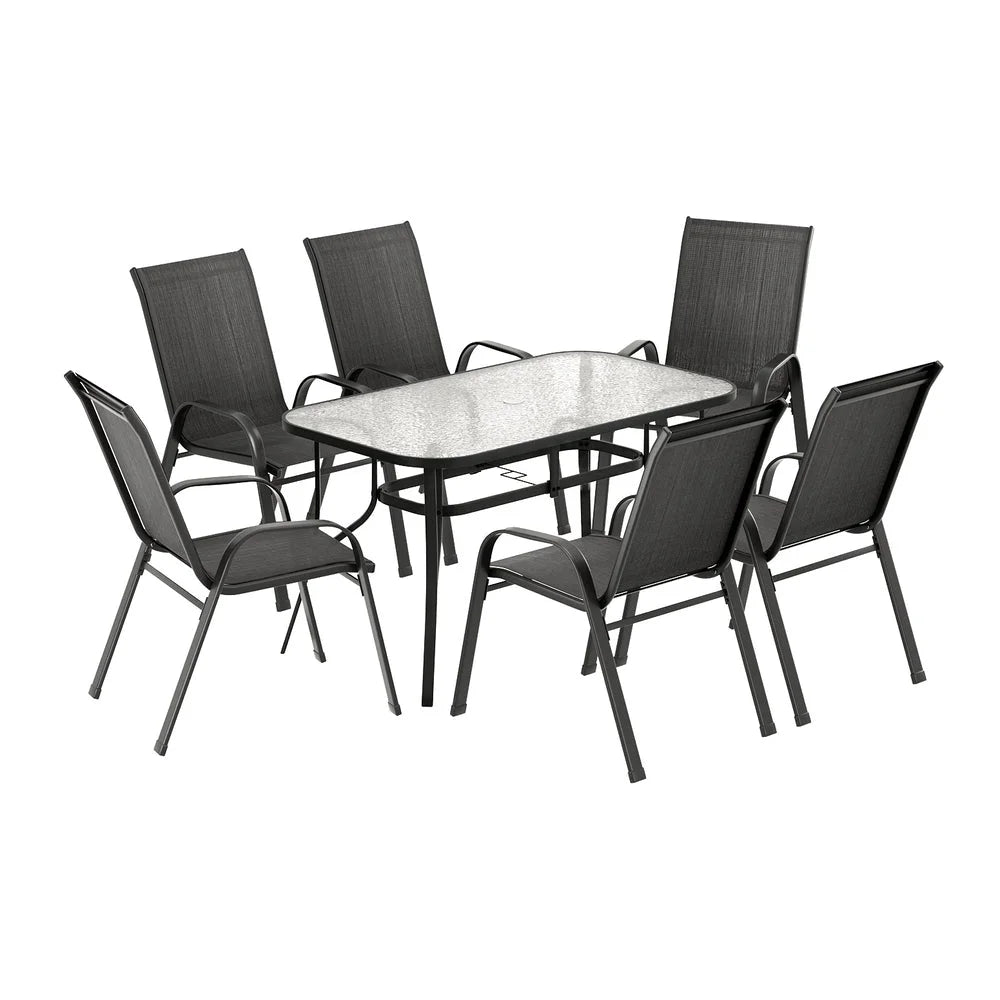 Gardeon 7PC Outdoor Dining Set Table and Chairs Patio