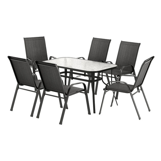 Gardeon 7PC Outdoor Dining Set Table and Chairs Patio