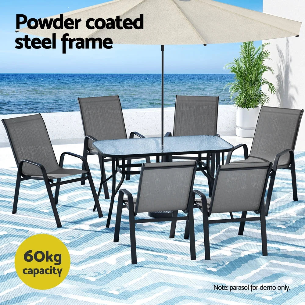 Gardeon 7PC Outdoor Dining Set Table and Chairs Patio