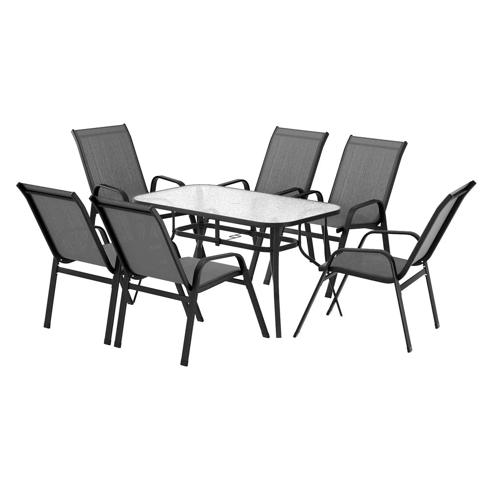 Gardeon 7PC Outdoor Dining Set Table and Chairs Patio