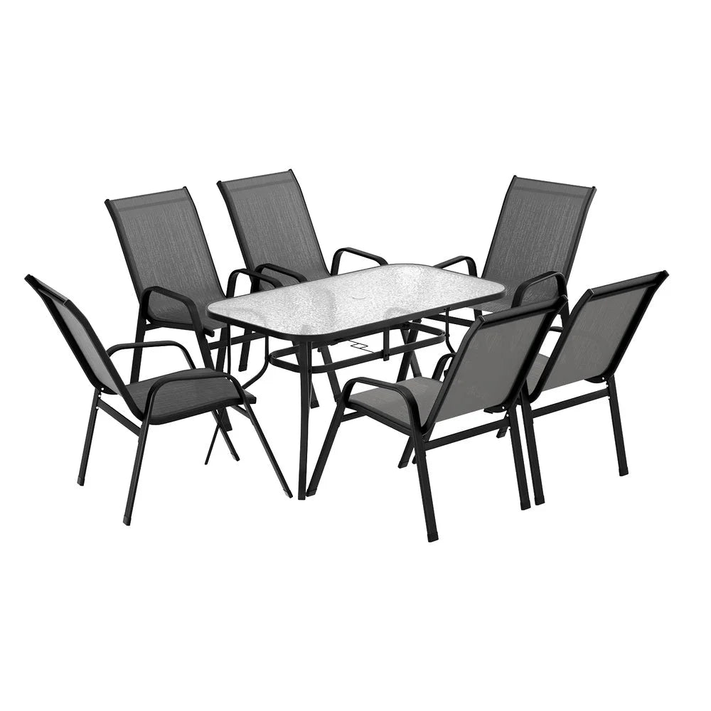 Gardeon 7PC Outdoor Dining Set Table and Chairs Patio