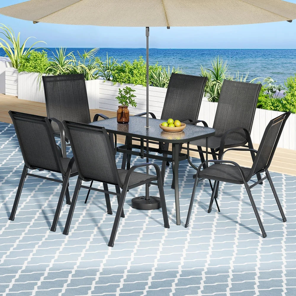Gardeon 7PC Outdoor Dining Set Table and Chairs Patio