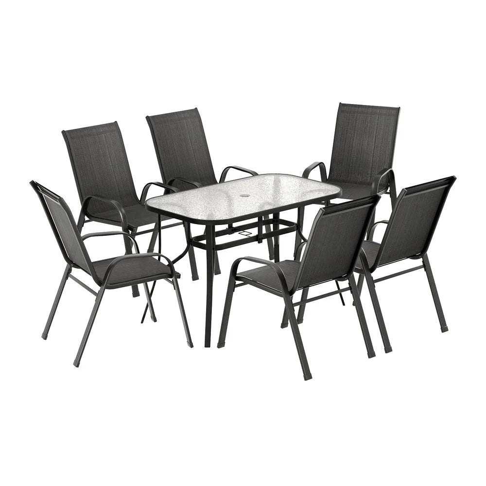 Gardeon 7PC Outdoor Dining Set Table and Chairs Patio