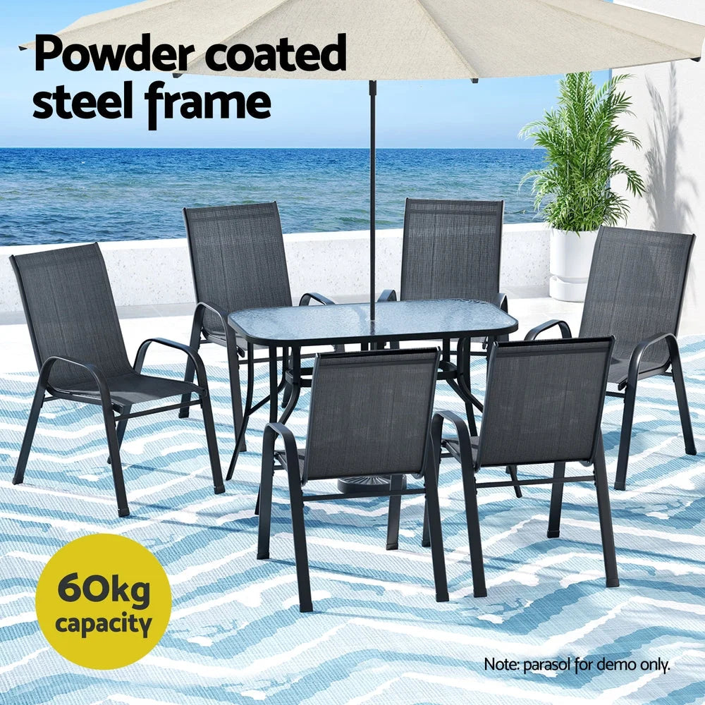Gardeon 7PC Outdoor Dining Set Table and Chairs Patio