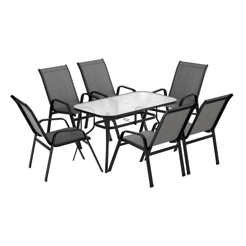 Gardeon 7PC Outdoor Dining Set Table and Chairs Patio