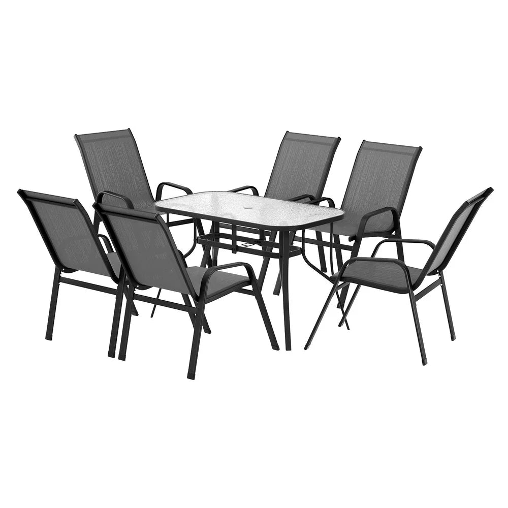 Gardeon 7PC Outdoor Dining Set Table and Chairs Patio