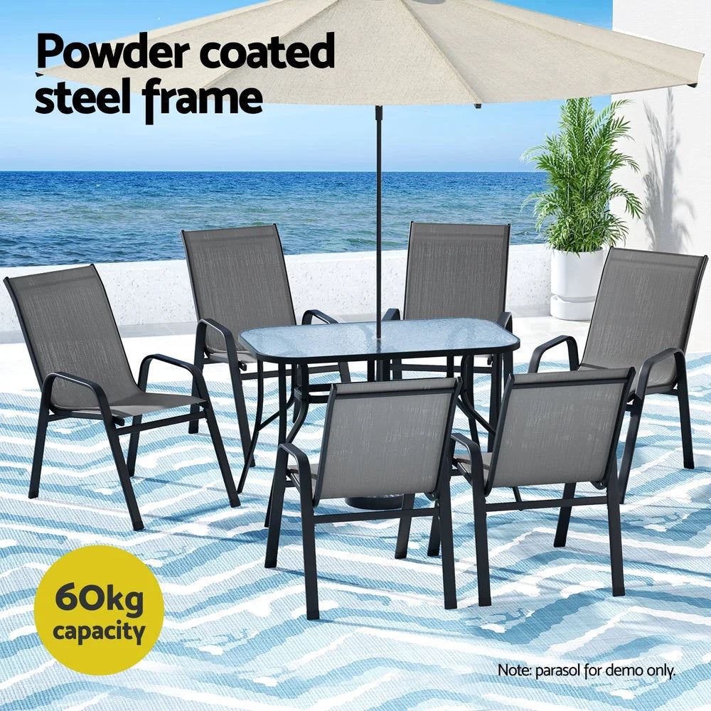 Gardeon 7PC Outdoor Dining Set Table and Chairs Patio