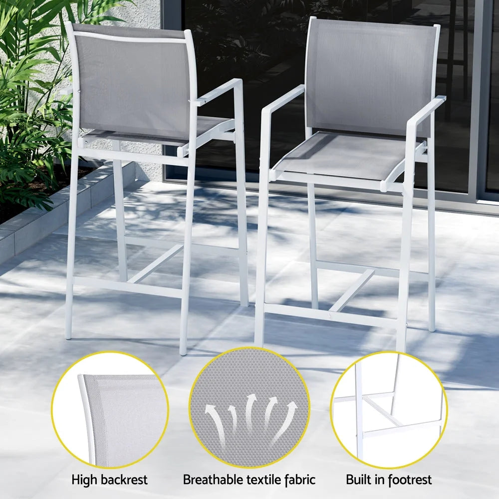 Gardeon 7PCS Outdoor Bar Set Stools Dining Chairs Table