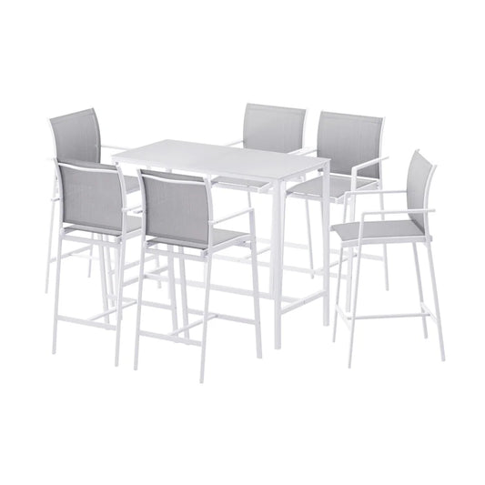 Gardeon 7PCS Outdoor Bar Set Stools Dining Chairs Table