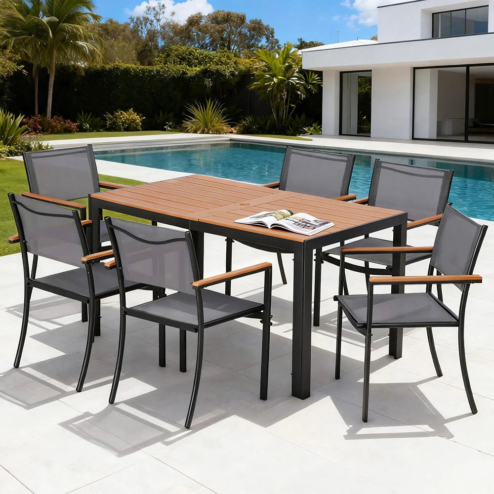 Gardeon 7PCS Outdoor Dining Set Table and Chairs Patio