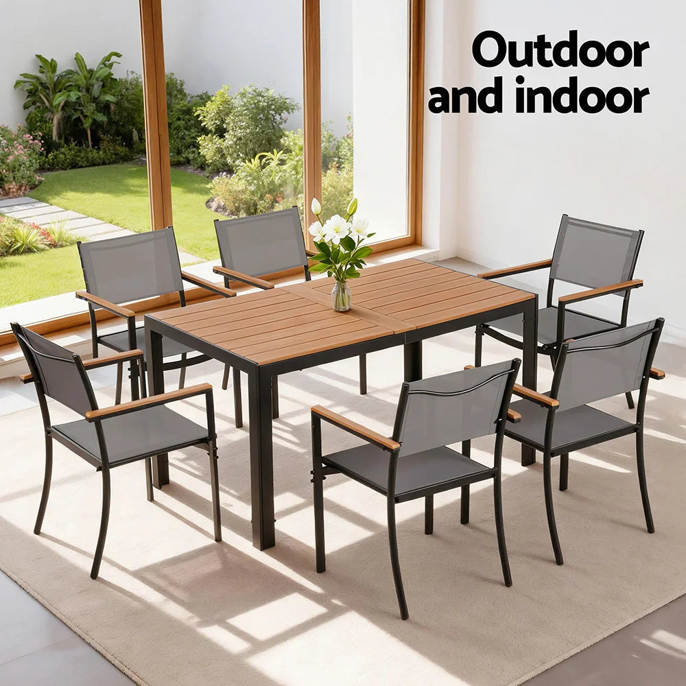 Gardeon 7PCS Outdoor Dining Set Table and Chairs Patio