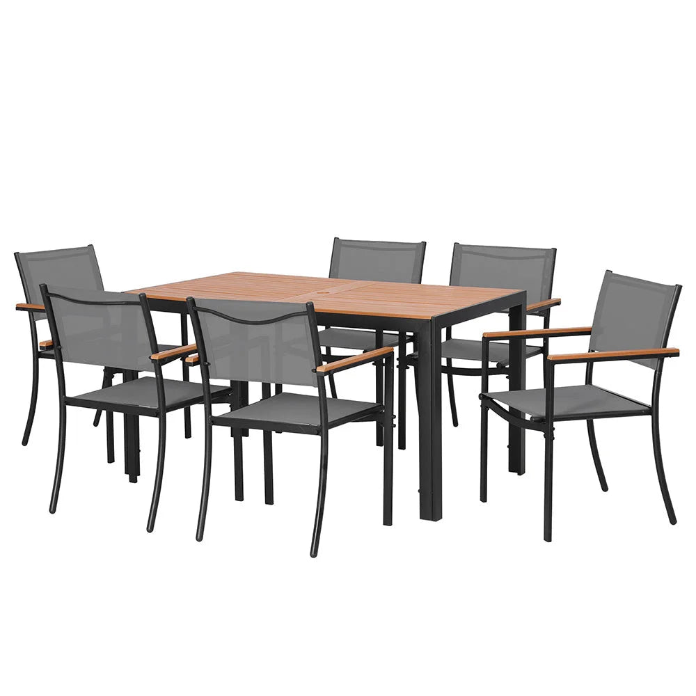 Gardeon 7PCS Outdoor Dining Set Table and Chairs Patio