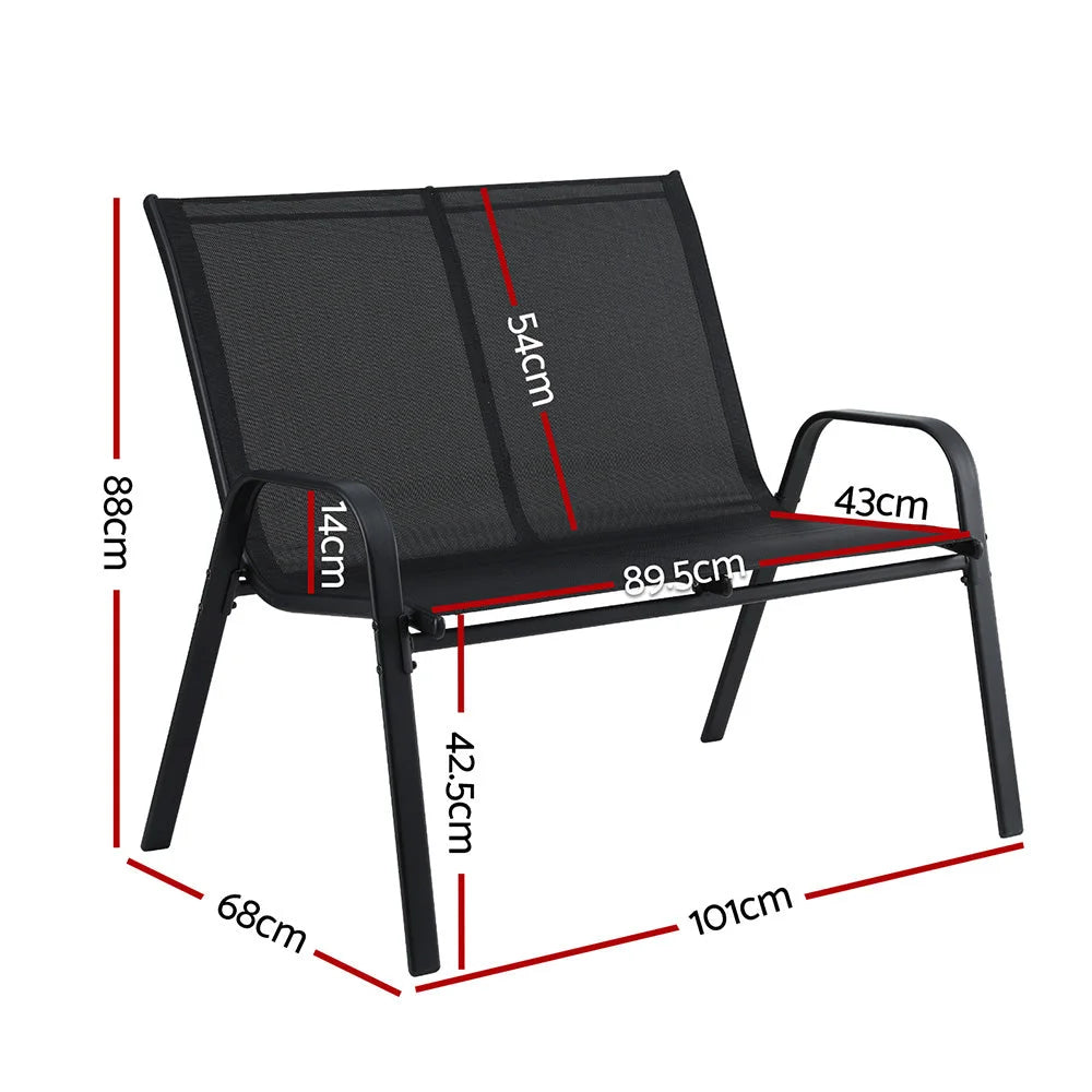 Gardeon Garden Bench Seat Steel Outdoor Patio Park Lounge
