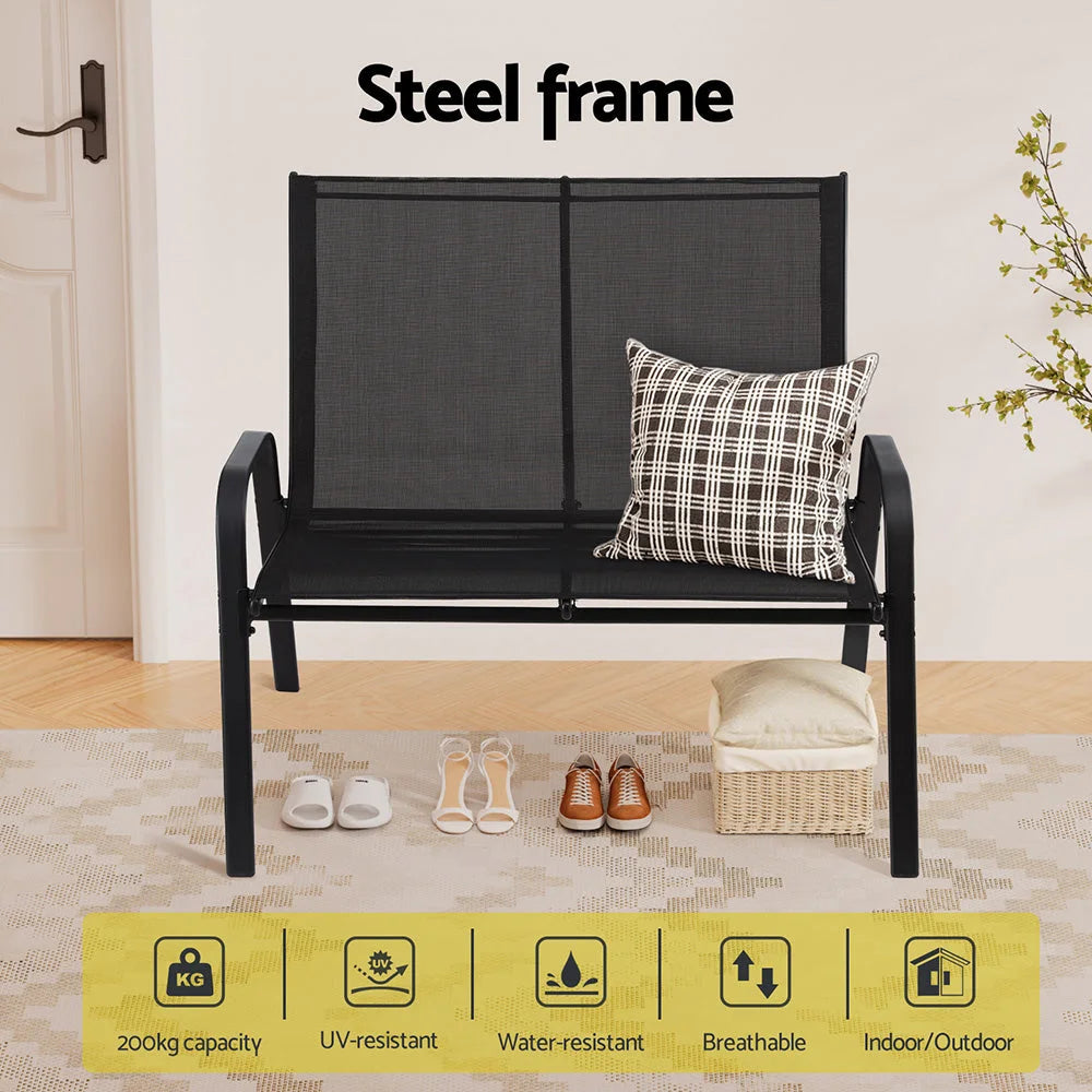 Gardeon Garden Bench Seat Steel Outdoor Patio Park Lounge