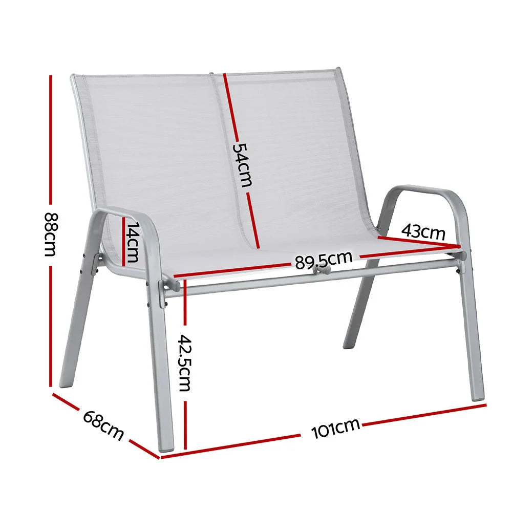 Gardeon Garden Bench Seat Steel Outdoor Patio Park Lounge
