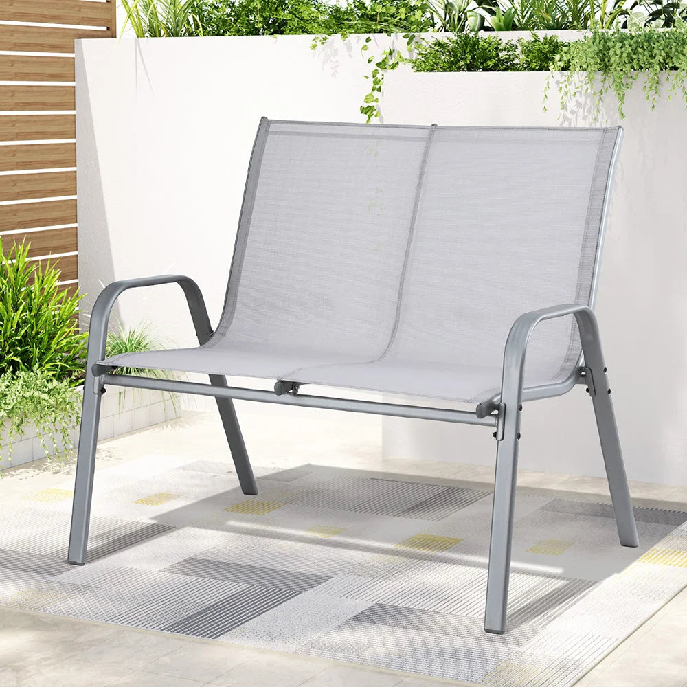 Gardeon Garden Bench Seat Steel Outdoor Patio Park Lounge