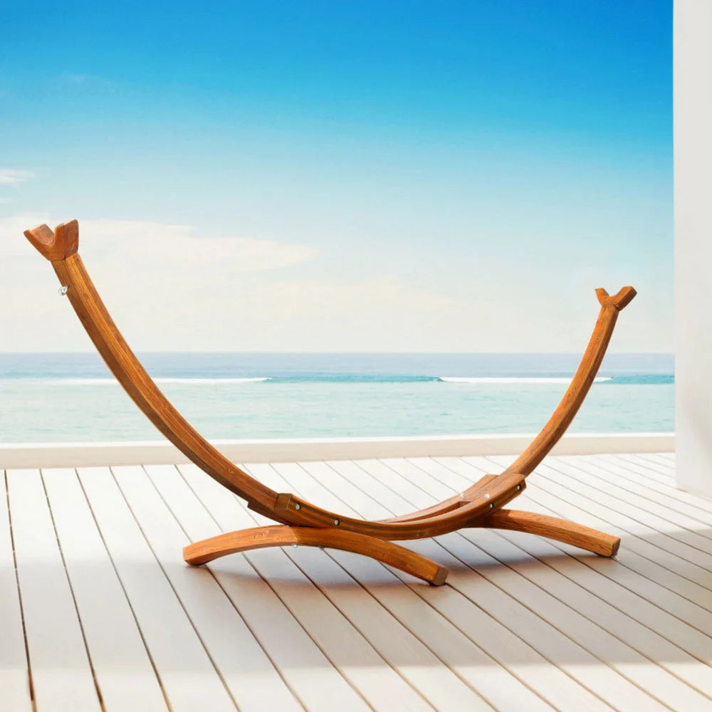 Gardeon Hammock Bed Stand Larch Wood 315cm Length - Home &