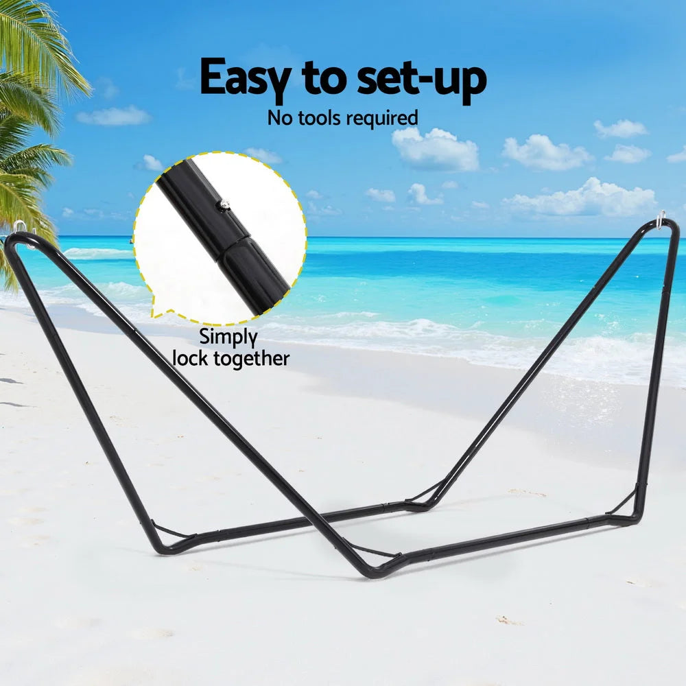 Gardeon Hammock Bed Stand Steel Frame Outdoor Garden - Home
