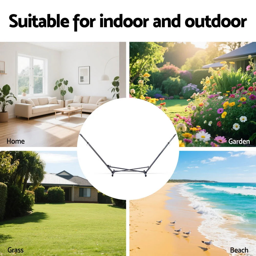 Gardeon Hammock Bed Stand Steel Frame Outdoor Indoor - Home