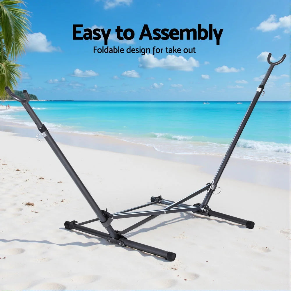 Gardeon Hammock Bed Stand Steel Frame Outdoor Indoor - Home
