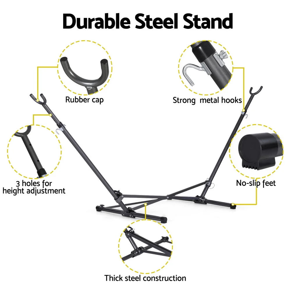 Gardeon Hammock Bed Stand Steel Frame Outdoor Indoor - Home