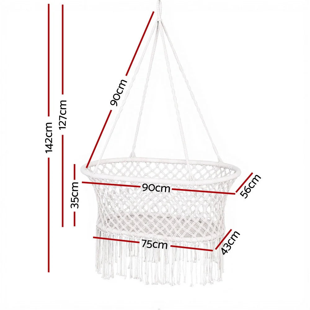 Gardeon Hammock Chair Cotton Swing Chair Outdoor Indoor