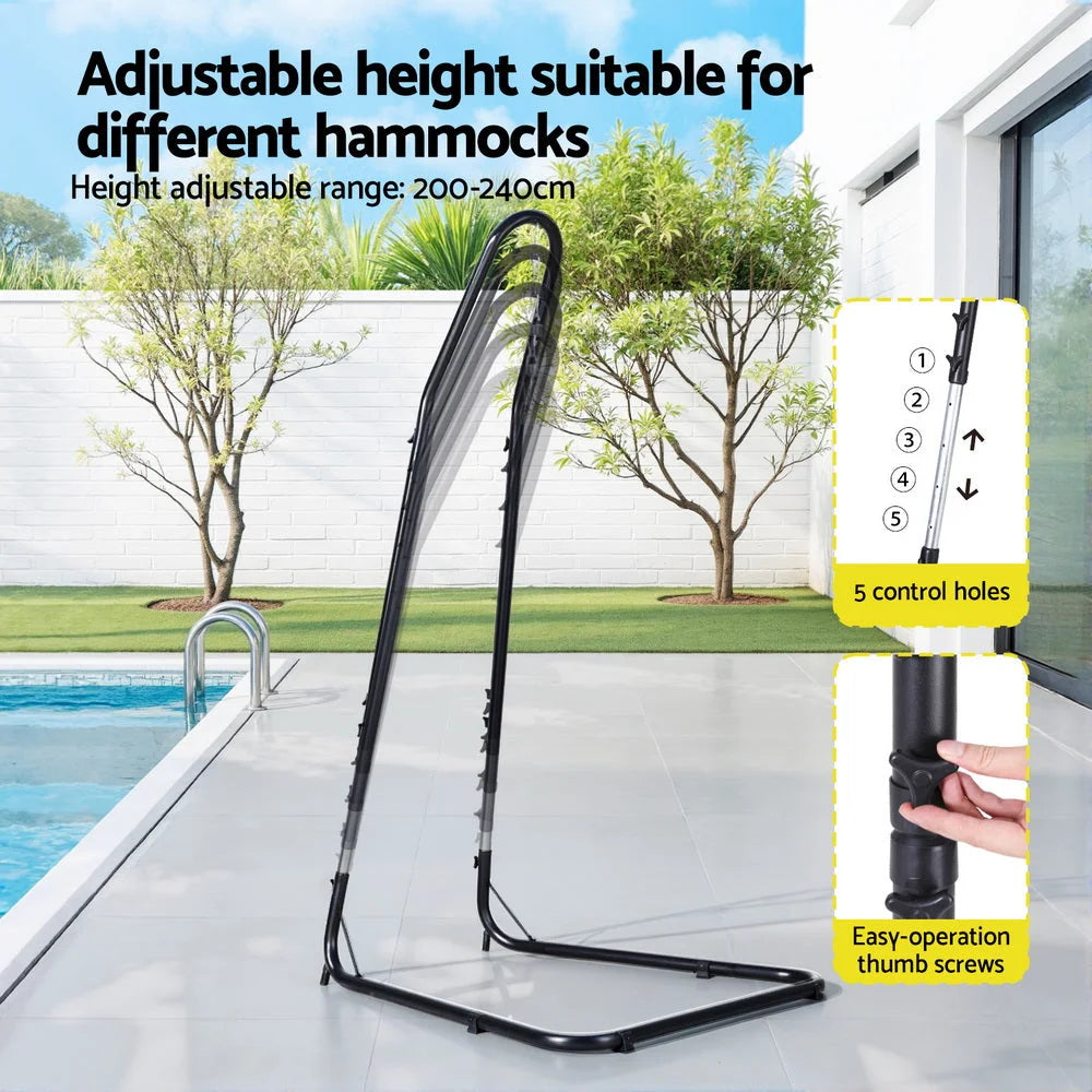 Gardeon Hammock Chair Stand Heavy Duty Steel Frame Black