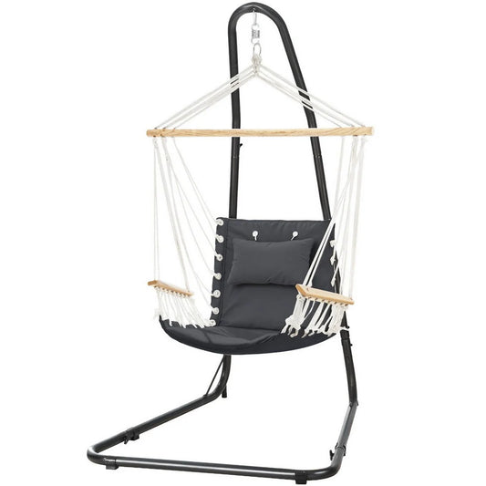 Gardeon Hammock Chair with Heavy Duty Steel Stand - Home &