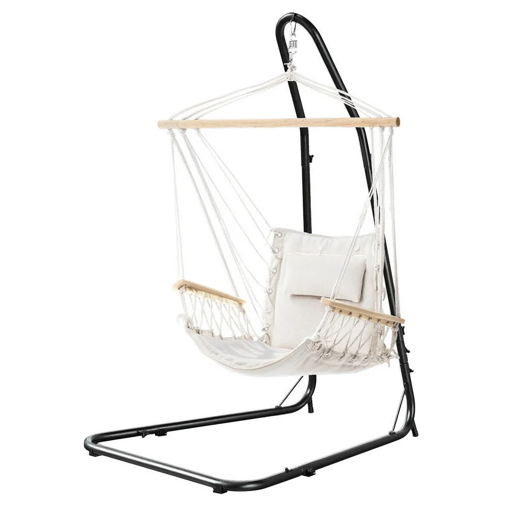 Gardeon Hammock Chair with Heavy Duty Steel Stand - Home &