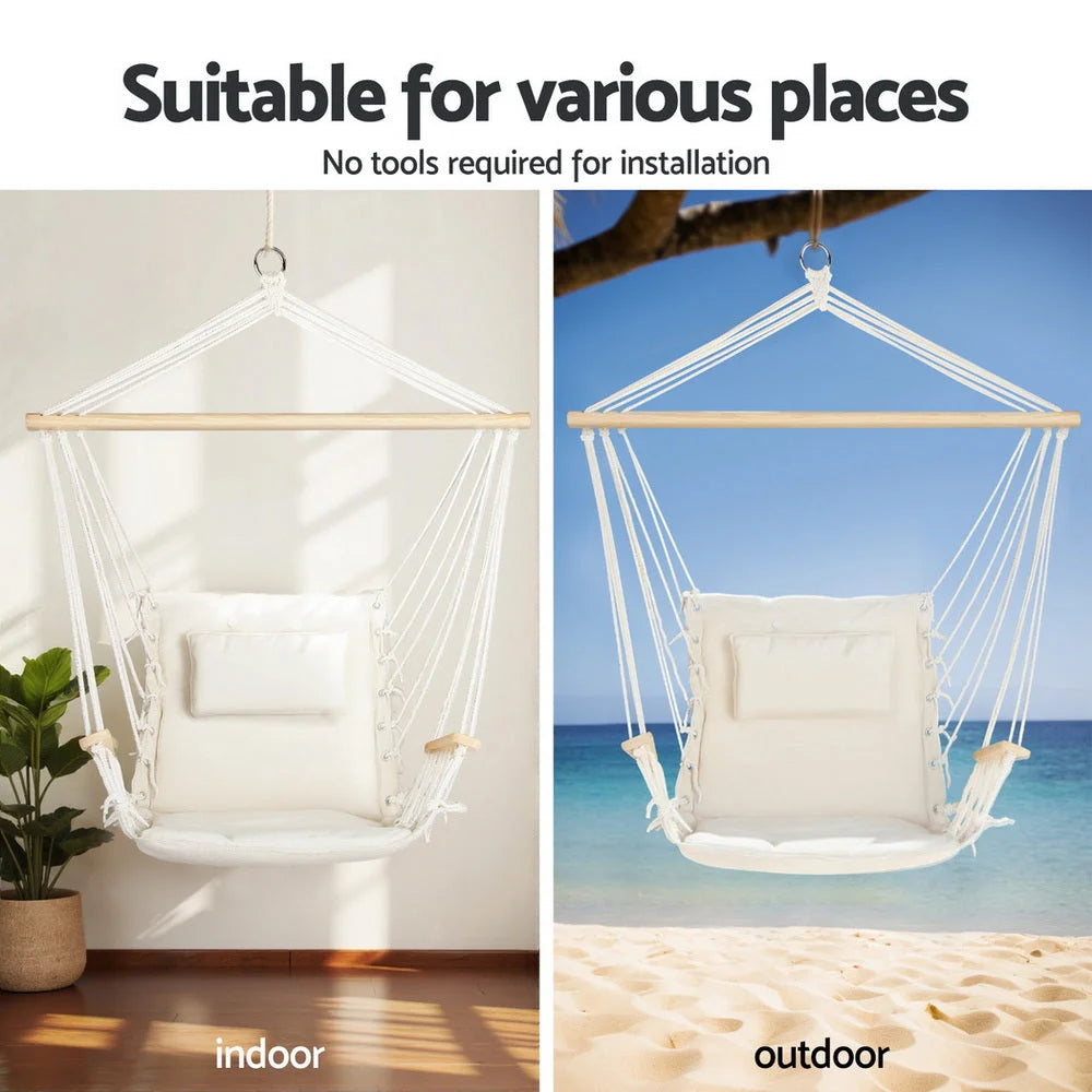 Gardeon Hammock Chair with Heavy Duty Steel Stand - Home &