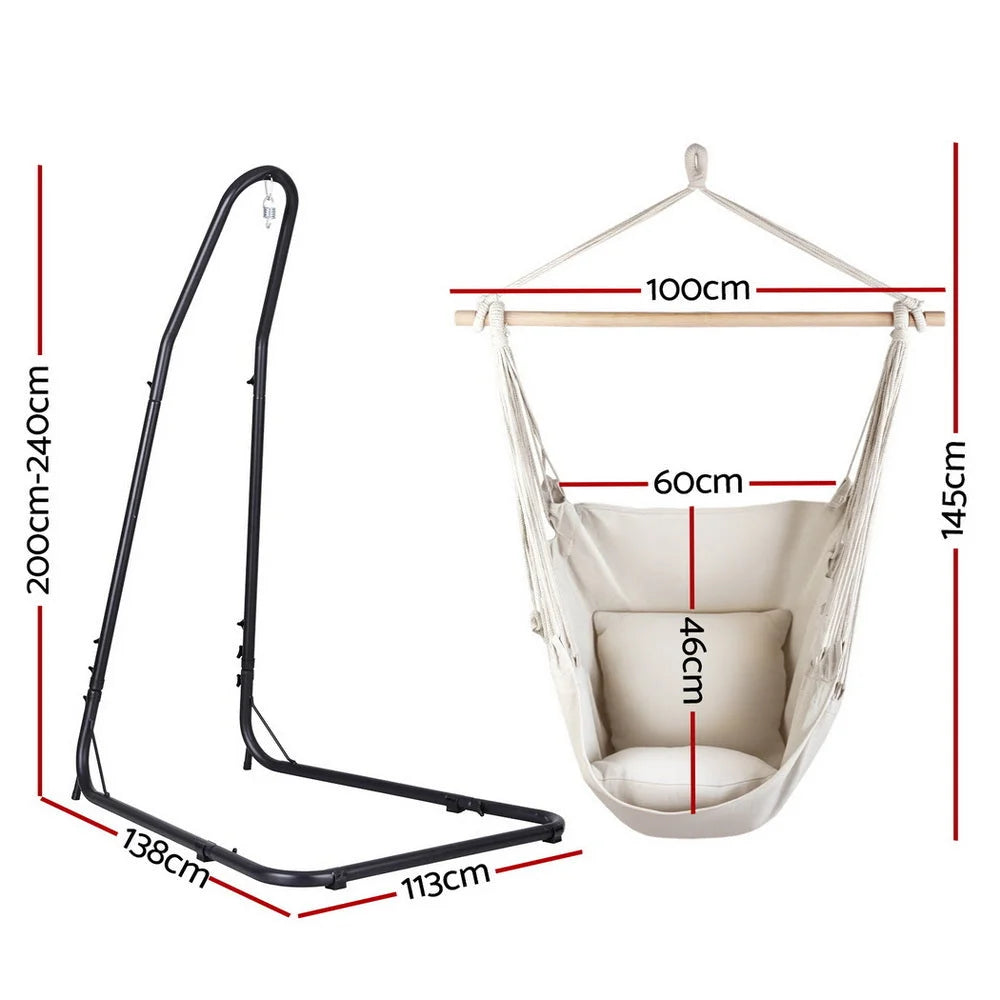 Gardeon Hammock Chair with Heavy Duty Steel Stand - Home &