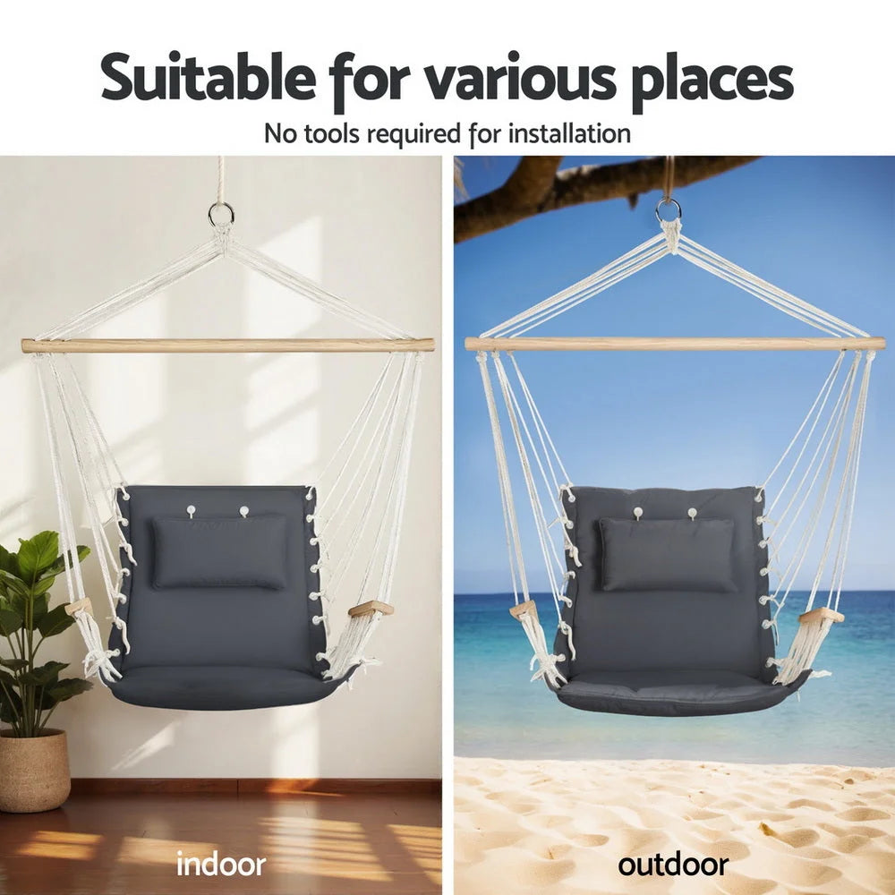 Gardeon Hammock Chair With Heavy Steel Stand Home Garden