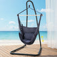 Steel hammock chair with cushioned seat and backrest
