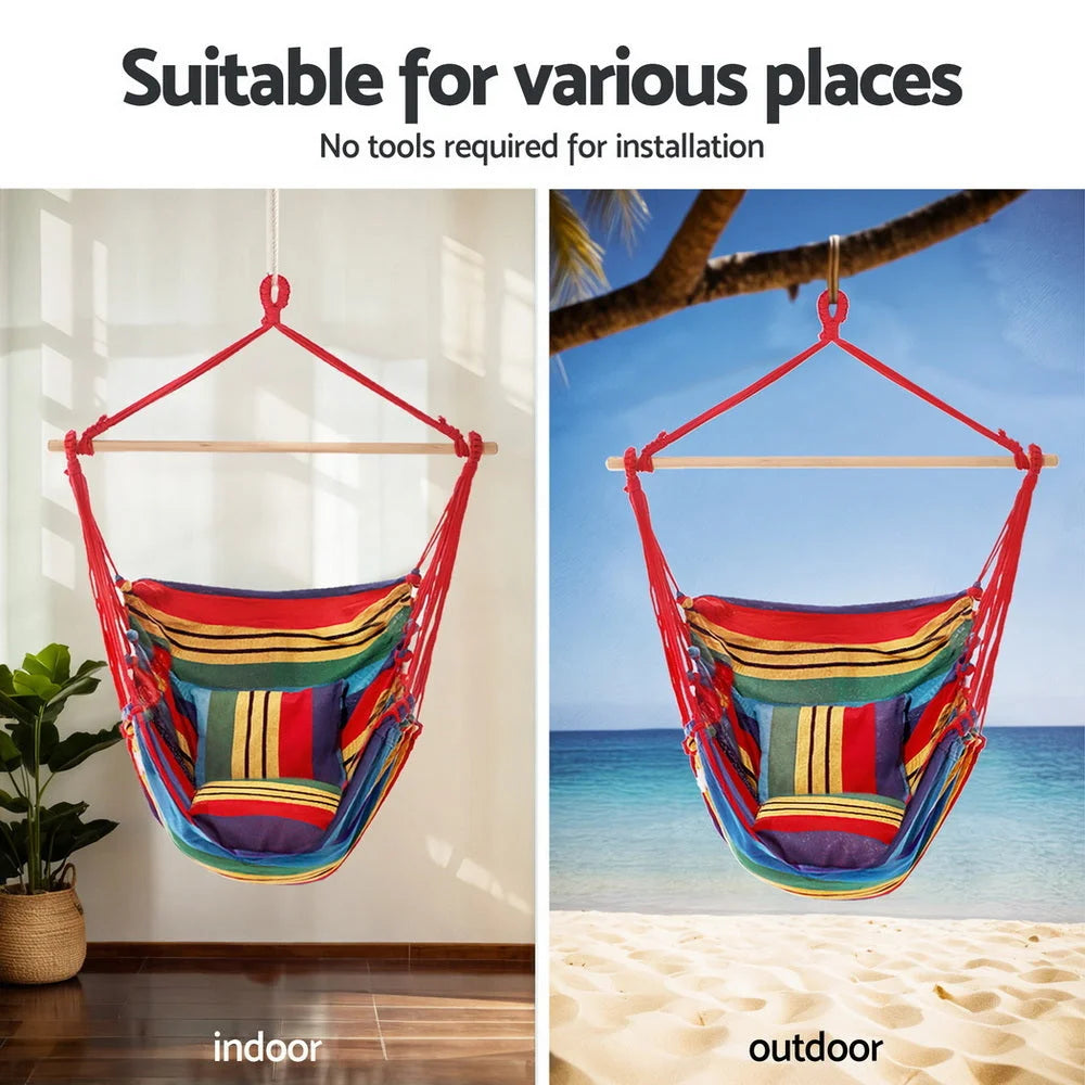 Gardeon Hammock Chair with Heavy Duty Steel Stand - Home &