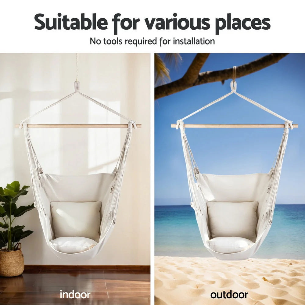 Gardeon Hammock Chair with Heavy Duty Steel Stand - Home &