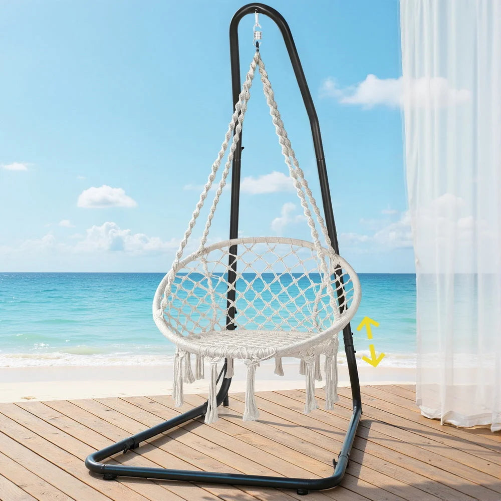 Gardeon Hammock Hanging Chair with Steel Stand - Home &