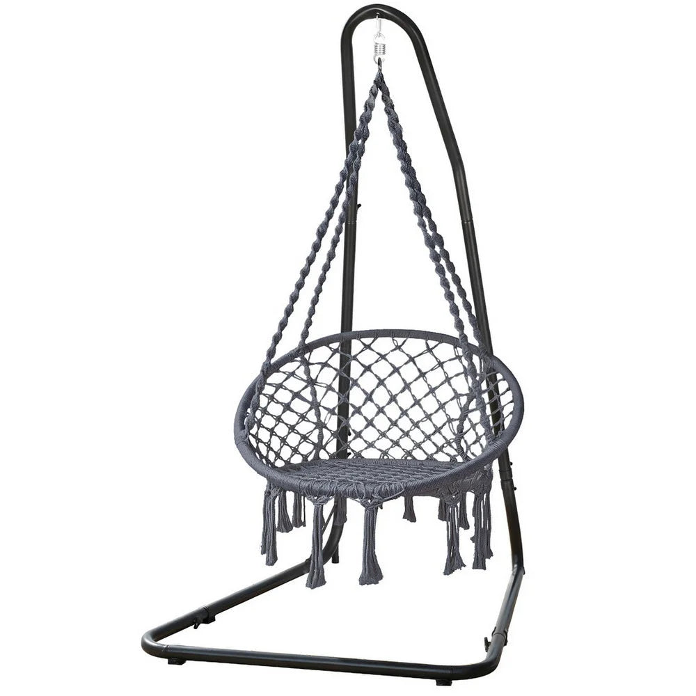 Gardeon Hammock Hanging Chair with Steel Stand - Home &