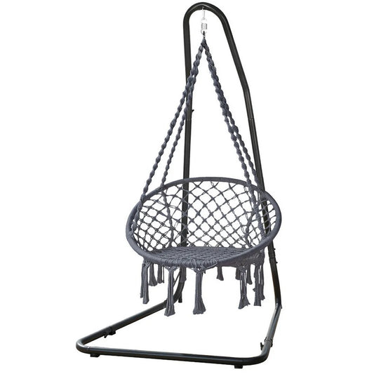 Gardeon Hammock Hanging Chair with Steel Stand - Home &