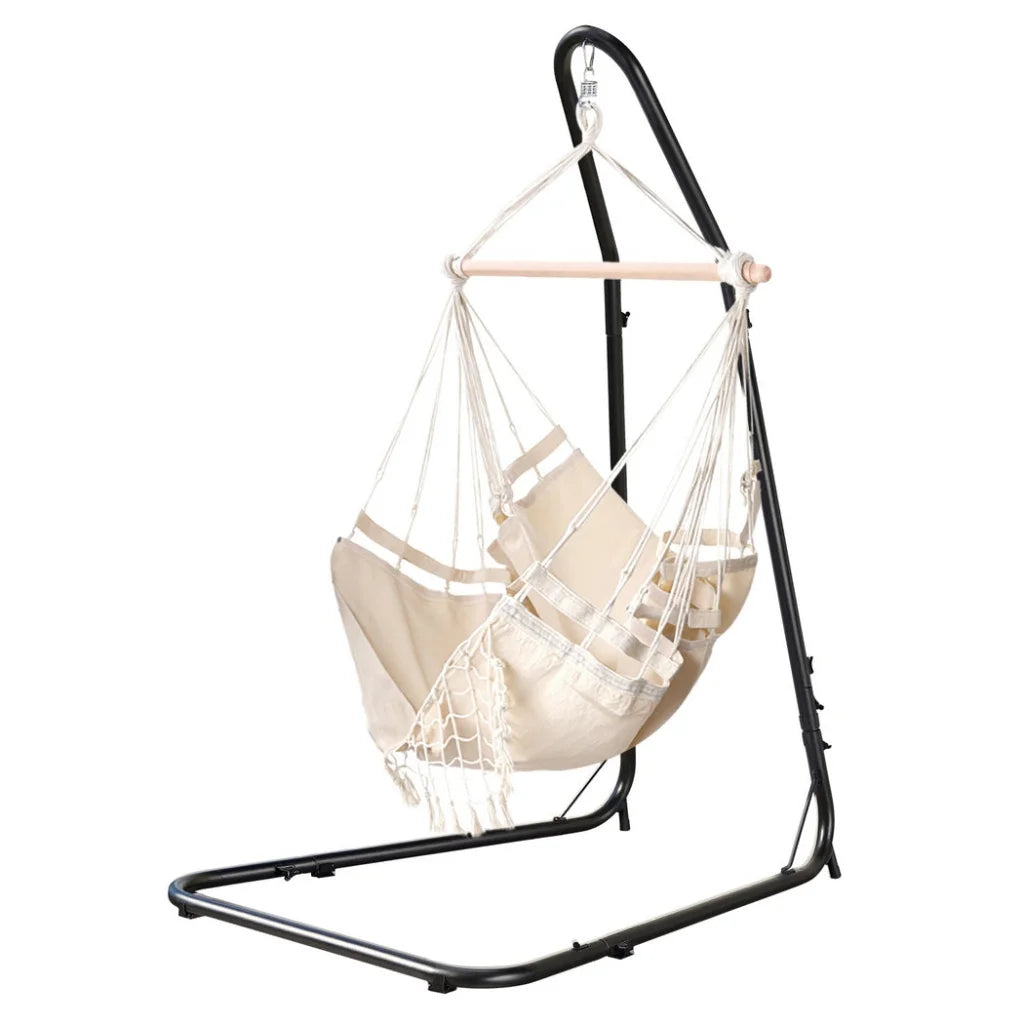 Gardeon Hammock Hanging Chair with Steel Stand - Home &