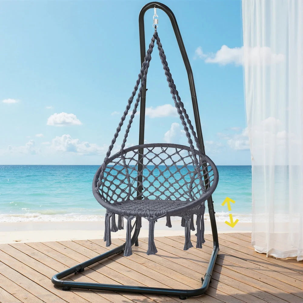 Gardeon Hammock Hanging Chair with Steel Stand - Home &